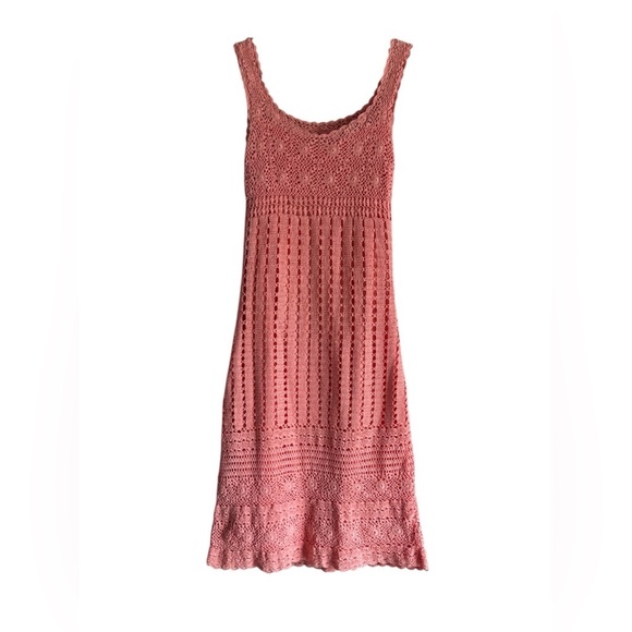 Crochet dress with slip liner,  peachy orange, floral
Crochet bodice. Size small - Picture 4 of 11